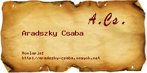 Aradszky Csaba névjegykártya